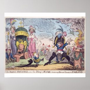 Kungen av Rome, 1814 - tecknadvisning Napoleon Poster