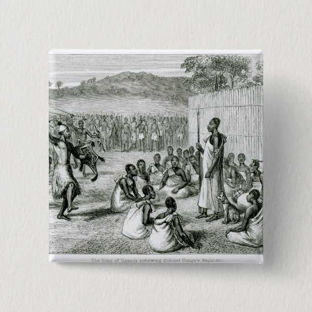 Kungen av Uganda som granskar överste Knapp (Framsida)