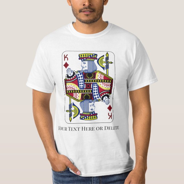 Kungen Färg/Text för Diamonds kasinokortaktik T Shirt (Framsida)