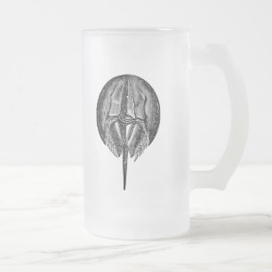 Kungen för vintagehästskokrabban fångar krabbor frostat ölglas
