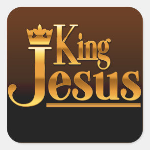 Kungen Jesus kvadrerar klistermärkear Fyrkantigt Klistermärke