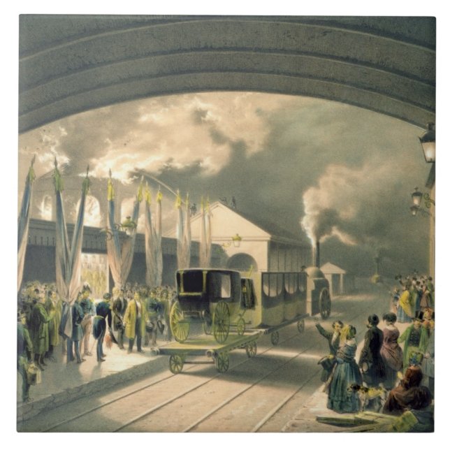 Kungen på den nya arga stationen (lithoen) kakelplatta (Framsidan)