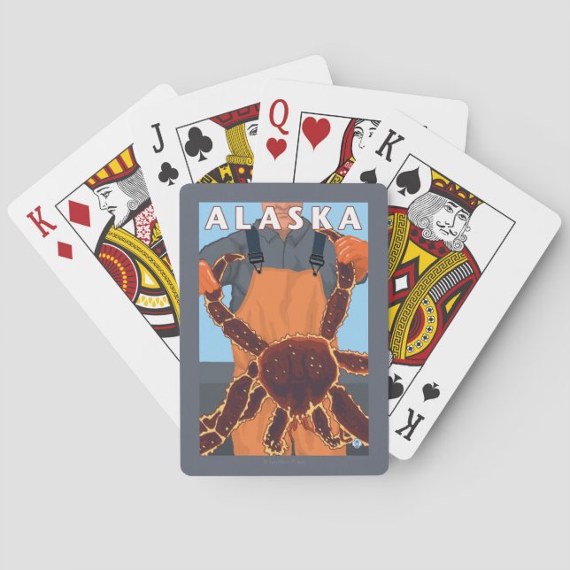 Kungkrabba och fiskarevintage resoraffisch casinokort (Baksidan)