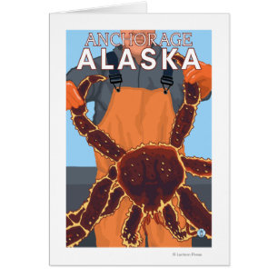 Kungkrabbafiskare - ankring, Alaska Hälsningskort