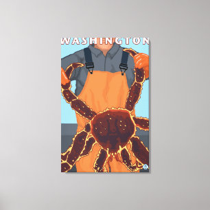 Kungkrabbafiskare - Washington Canvastryck