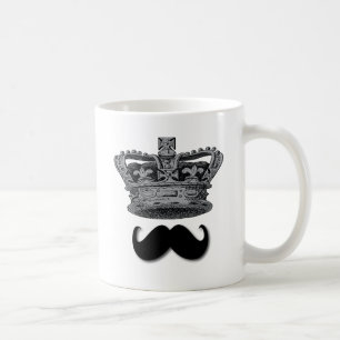 Kungkrona och mustasch kaffemugg