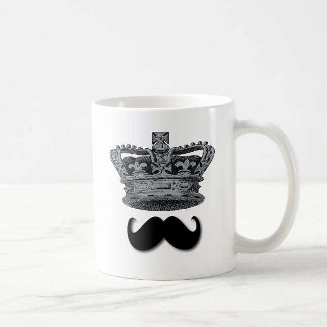 Kungkrona och mustasch kaffemugg (Höger)