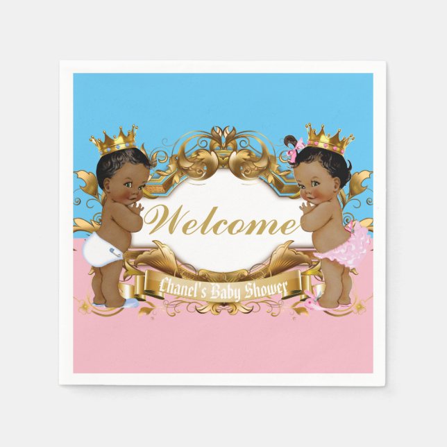 Kunglig afrikansk Prince/Princess Färga Kvarter Pappersservett (Framsidan)