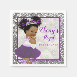 Kunglig afrikansk Princess Purple White Silver Pappersservett
