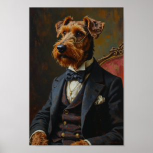 Kunglig Airedale Terrier Porträtt Poster