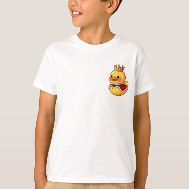 Kunglig anka som bär krona kappa barn t shirt (Framsida)