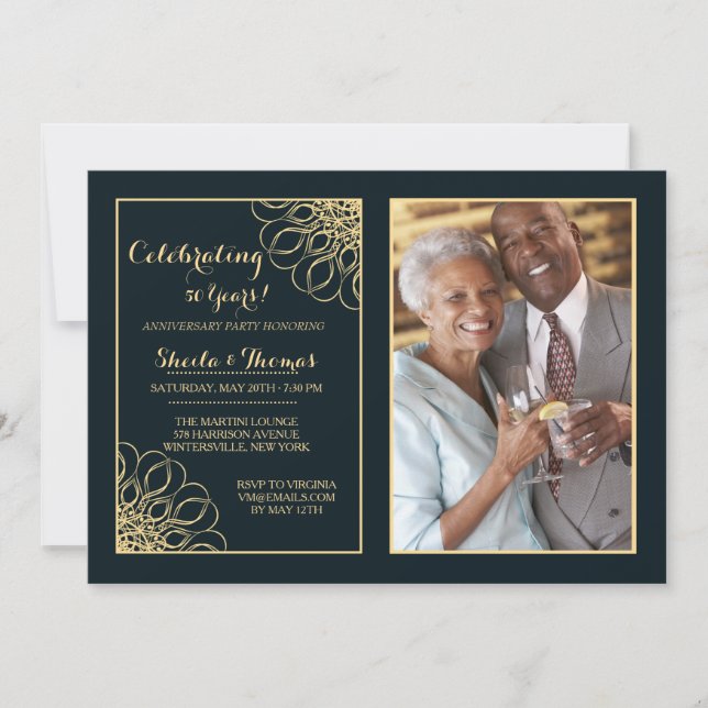 Kunglig årsjubileums fotoinbjudan inbjudningar (Framsida)