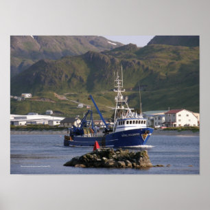 Kunglig Atlanten som fiskar trawleren i holländsk Poster