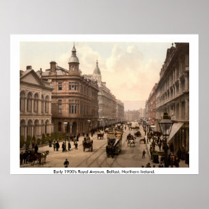 Kunglig aveny Belfast som för vintage är nordlig - Poster