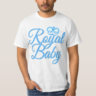 Kunglig baby i blått med kronan t-shirt
