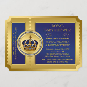 Kunglig baby shower för pojkar inbjudningar