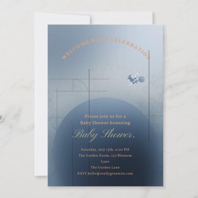 Kunglig Baby Shower Inbjudan – Lille Prins  (Framsida)