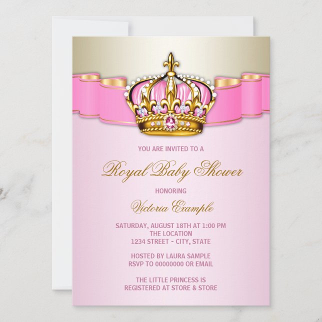 Kunglig Baby Shower Inbjudningar (Framsida)