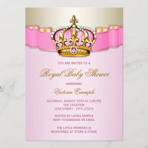 Kunglig Baby Shower Inbjudningar