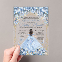 Kunglig Babyblå Guld Kron Quinceañera