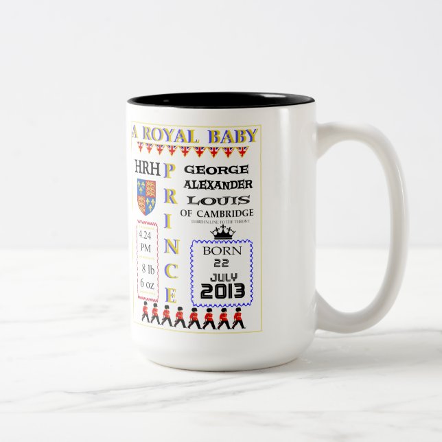 Kunglig babyPrince Commemoration Råna Två-Tonad Mugg (Höger)