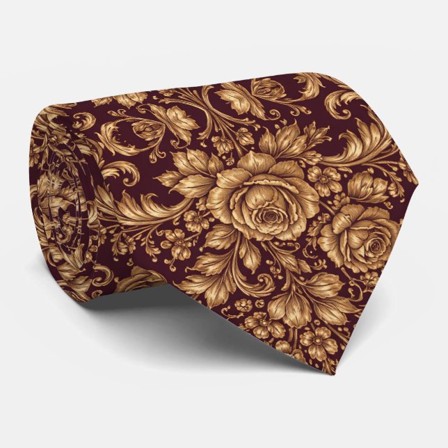Kunglig Barock Blommig Elegans Slips (Rullad)