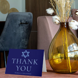 Kunglig blå Bar Mitzvah-stjärna av David Anpassad Tack Kort