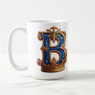 Kunglig blå bokstav B-monogram Kaffemugg