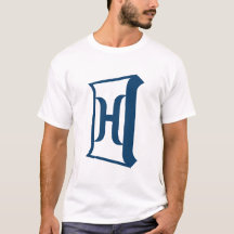 Kunglig blå bokstav H Elegant initialmonogram