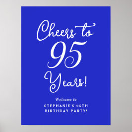 Kunglig blå Cheers till 95-års födelsedagsskylt Poster