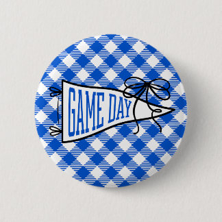 Kunglig blå Gingham Matchdag Pennant Knapp