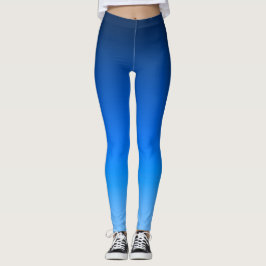 Kunglig blå gradient modern ombre atletisk leggings