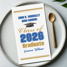Kunglig blå guld klass 2026 examensfest