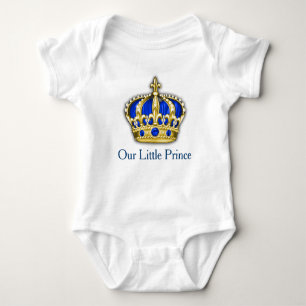 Kunglig blå guld prins kronprins baby pojke t-shirt