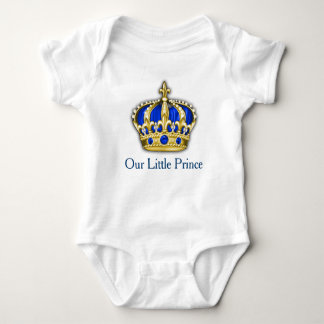 Kunglig blå guld prins kronprins baby pojke t-shirt