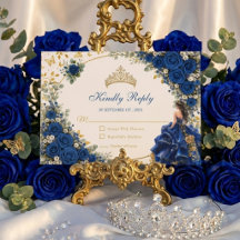Kunglig blå gyllene fjäril Quinceañera