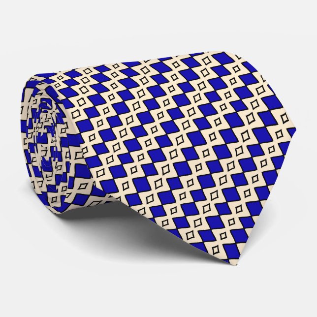 Kunglig blå monogram slips (Rullad)