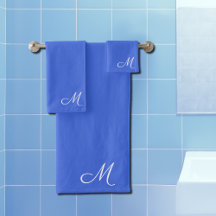   kunglig blå - monogrammerad handduk