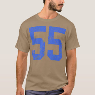 Kunglig blå nummer 55 tröja spelare uniform 55