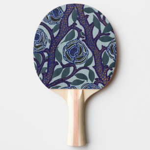 Kunglig blå och guld Art Deco ros blomsterdekorati Pingisracket