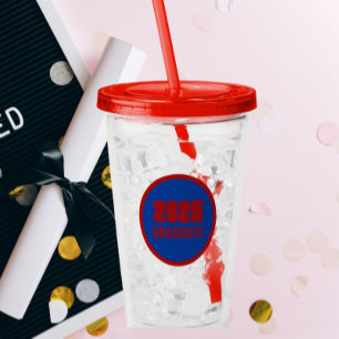 Kunglig blå och röd skoluniform Examensår Take Away Mugg
