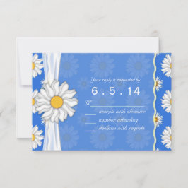 Kunglig Blå och Vit Prästkrage Blommig RSVP OSA Kort