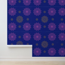 Kunglig blå rosa & guld mandala-mönster tapet