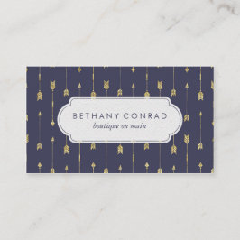 Kunglig blått- och guldpil visitkort