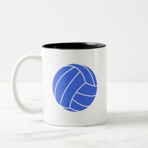 Kunglig blått- och vitvolleyboll Två-Tonad mugg