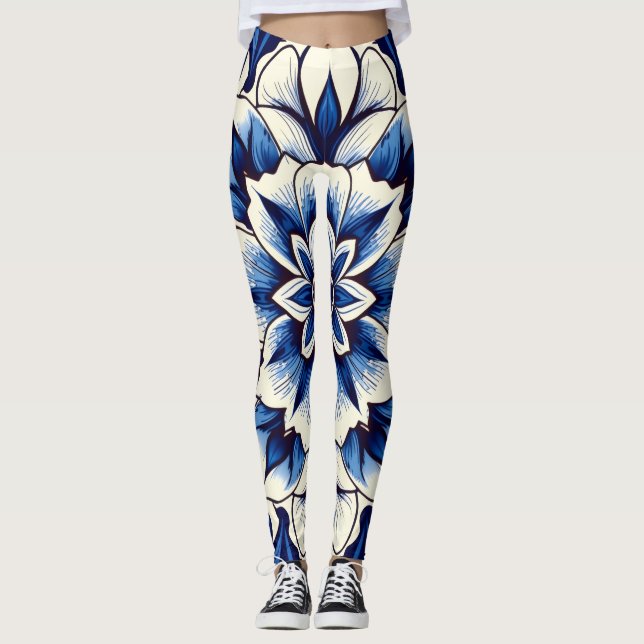 kunglig blomstrande leggings (Framsida)