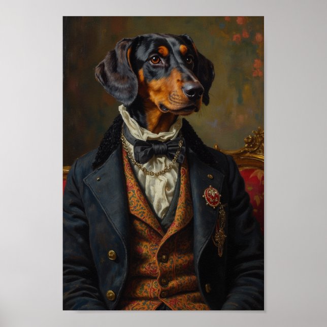 Kunglig Bluetick Coonhound-porträtt Poster (Framsidan)