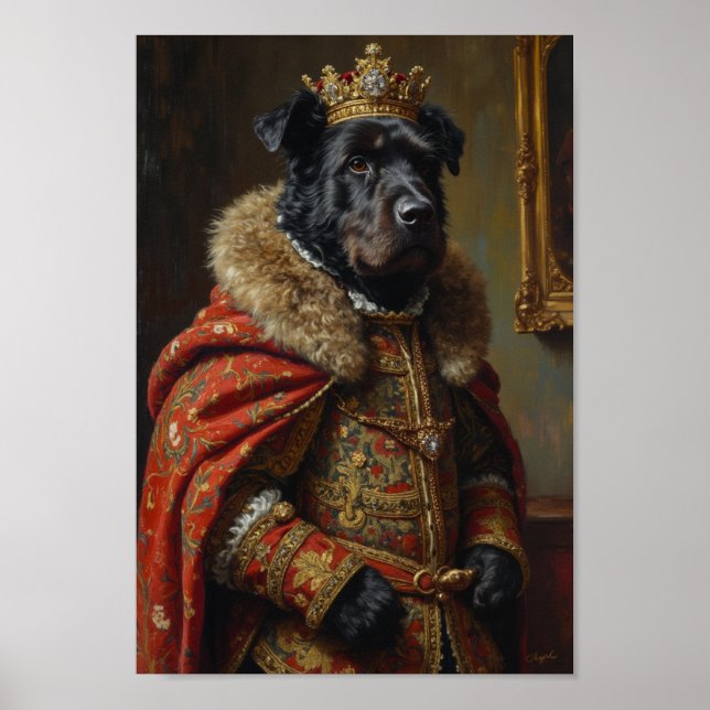 Kunglig Bouvier des Flandres-porträtt Poster (Framsidan)