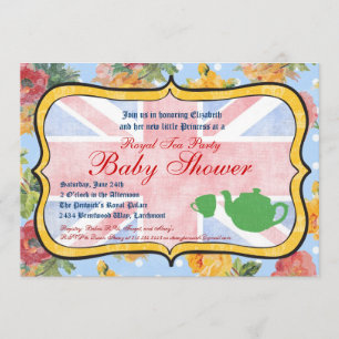 Kunglig brittisk baby showerinbjudan inbjudningar