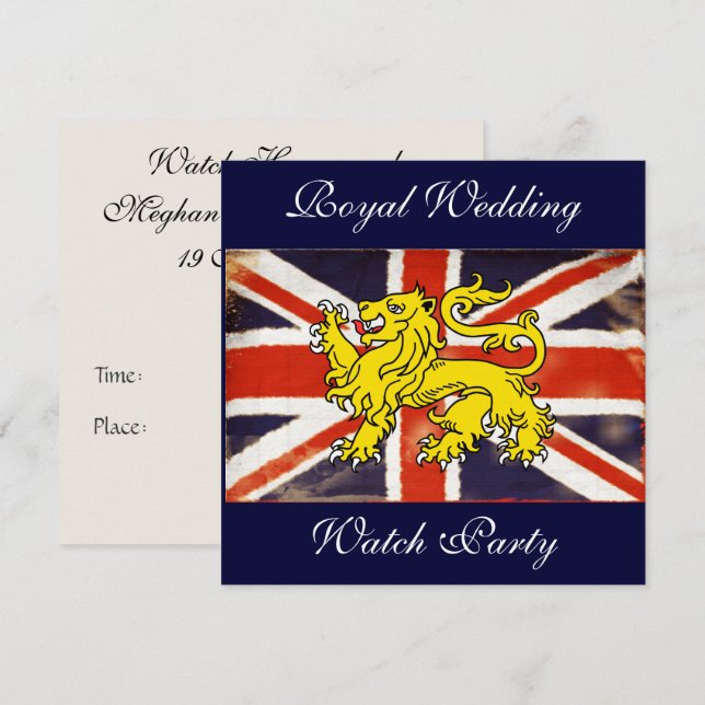 Kunglig Bröllopsfest Harry och Meghan Inbjudan til (Fram/baksida)